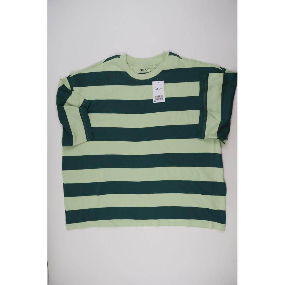 Next Boxy Tee Striped Green XL NWT